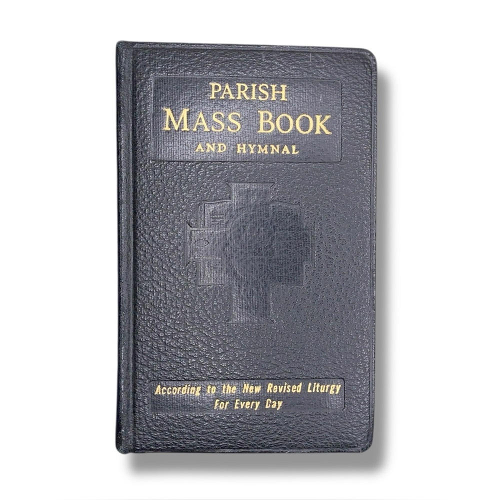 Vintage Parish Mass Book and HYMNAL St Joseph Edition Leather Catholic 1965